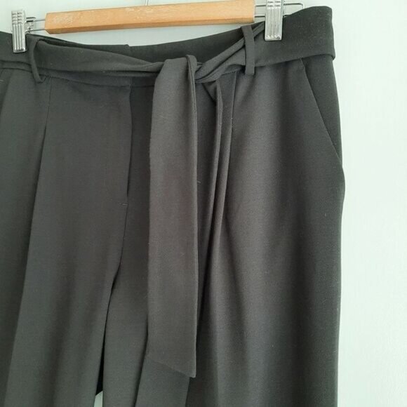 THEORY | Sash Tie Pant New Drape Trousers w Belt Black Sz 8 - Picture 9 of 16